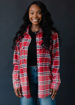 Load image into Gallery viewer, Pair This Flannel In Red/White
