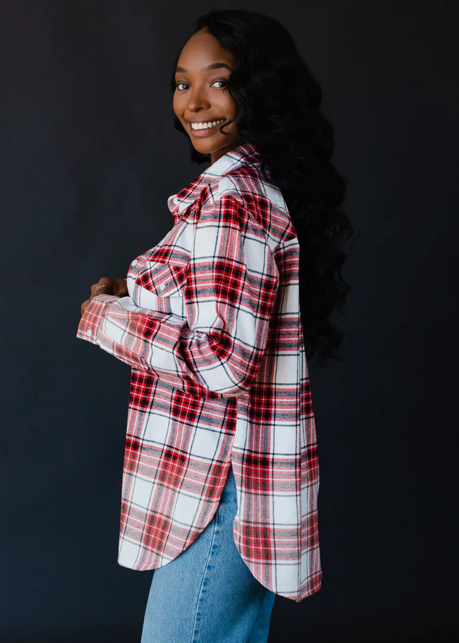 Pair This Flannel In White/Red