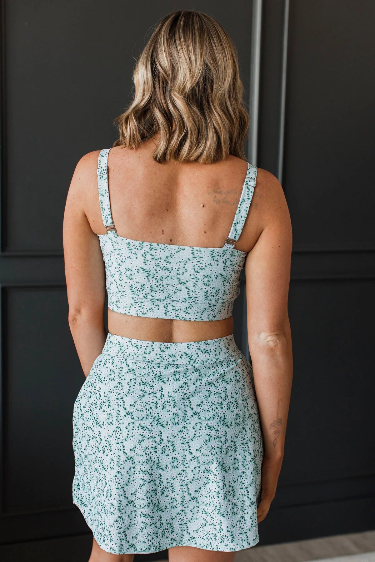 Coast Along Floral Swim Top- Mint