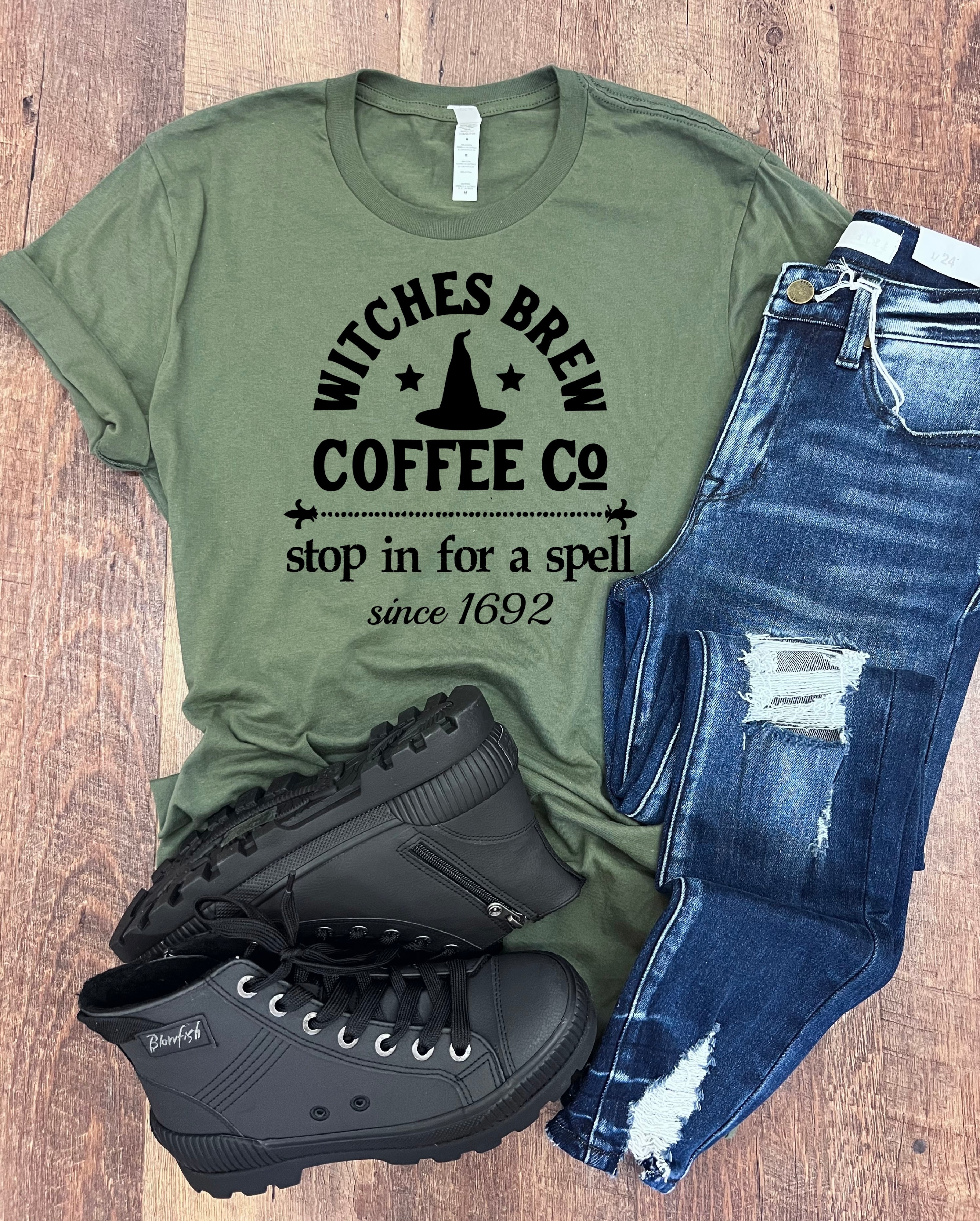 Witches Brew Tee in Military Green