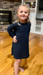 Load image into Gallery viewer, Gotta Have It Kids Waffle Dress In Navy
