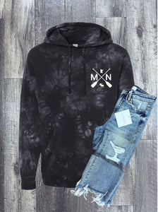 MN Paddle Black Tie Dye Hoodie