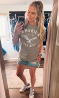 Free Bird Tee in Concrete Gray