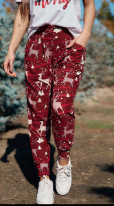 Harem Pants in Red Reindeer