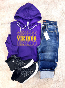 Stacked Vikings Hoodie in Team Purple