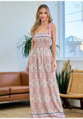 Desert Blush Smocked Maxi Dress FINAL SALE