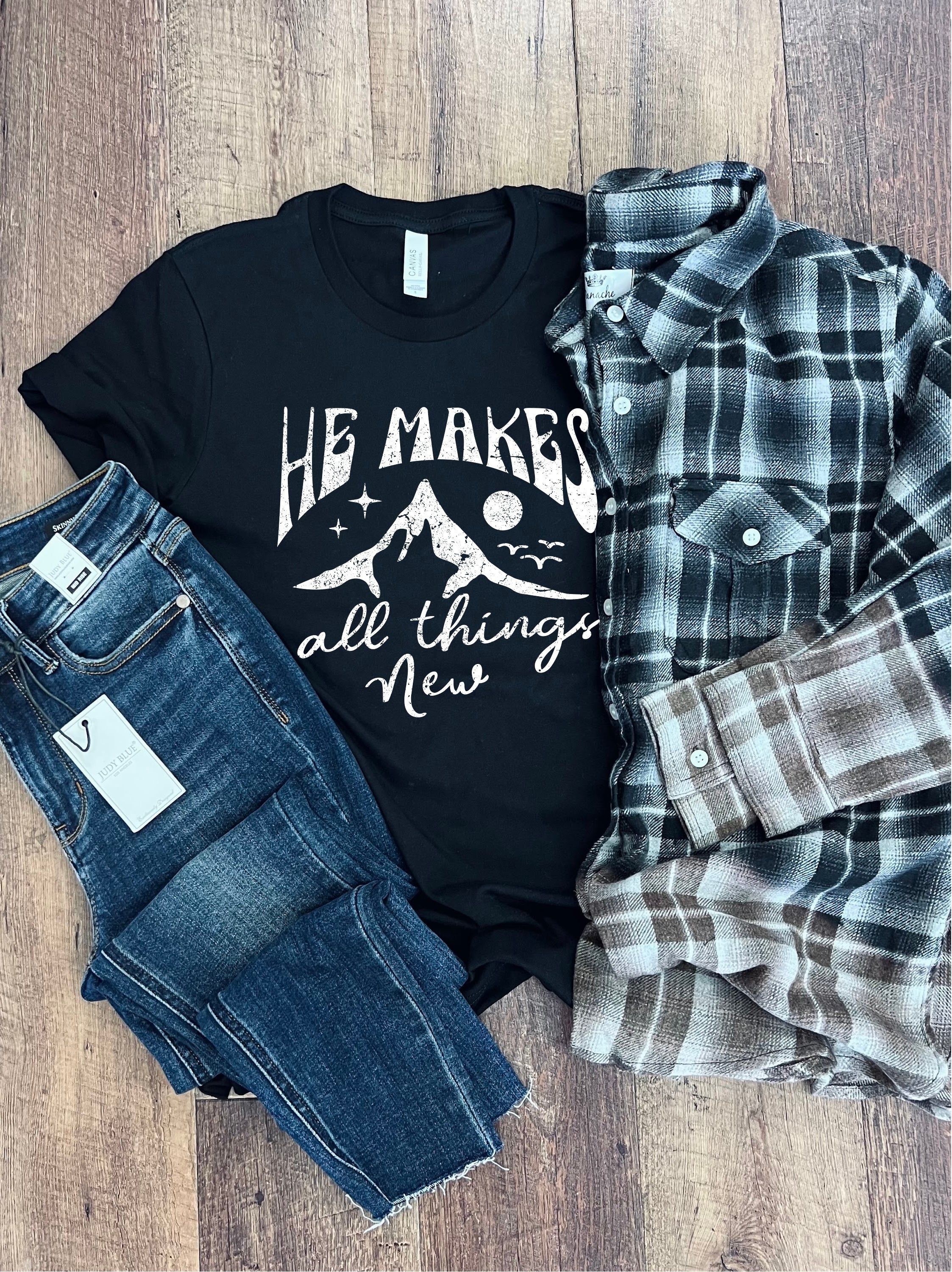 He Makes All Things New Tee in Black
