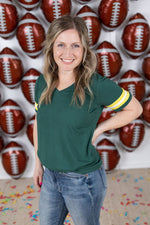 Load image into Gallery viewer, SALE! GameDay Tessa Short Sleeve Top - Green Bay

