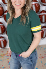 Load image into Gallery viewer, SALE! GameDay Tessa Short Sleeve Top - Green Bay
