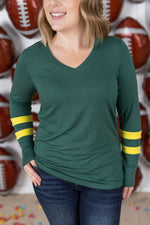 Load image into Gallery viewer, SALE! GameDay Larissa Long Sleeve Top - Green Bay
