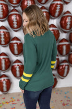 Load image into Gallery viewer, SALE! GameDay Larissa Long Sleeve Top - Green Bay
