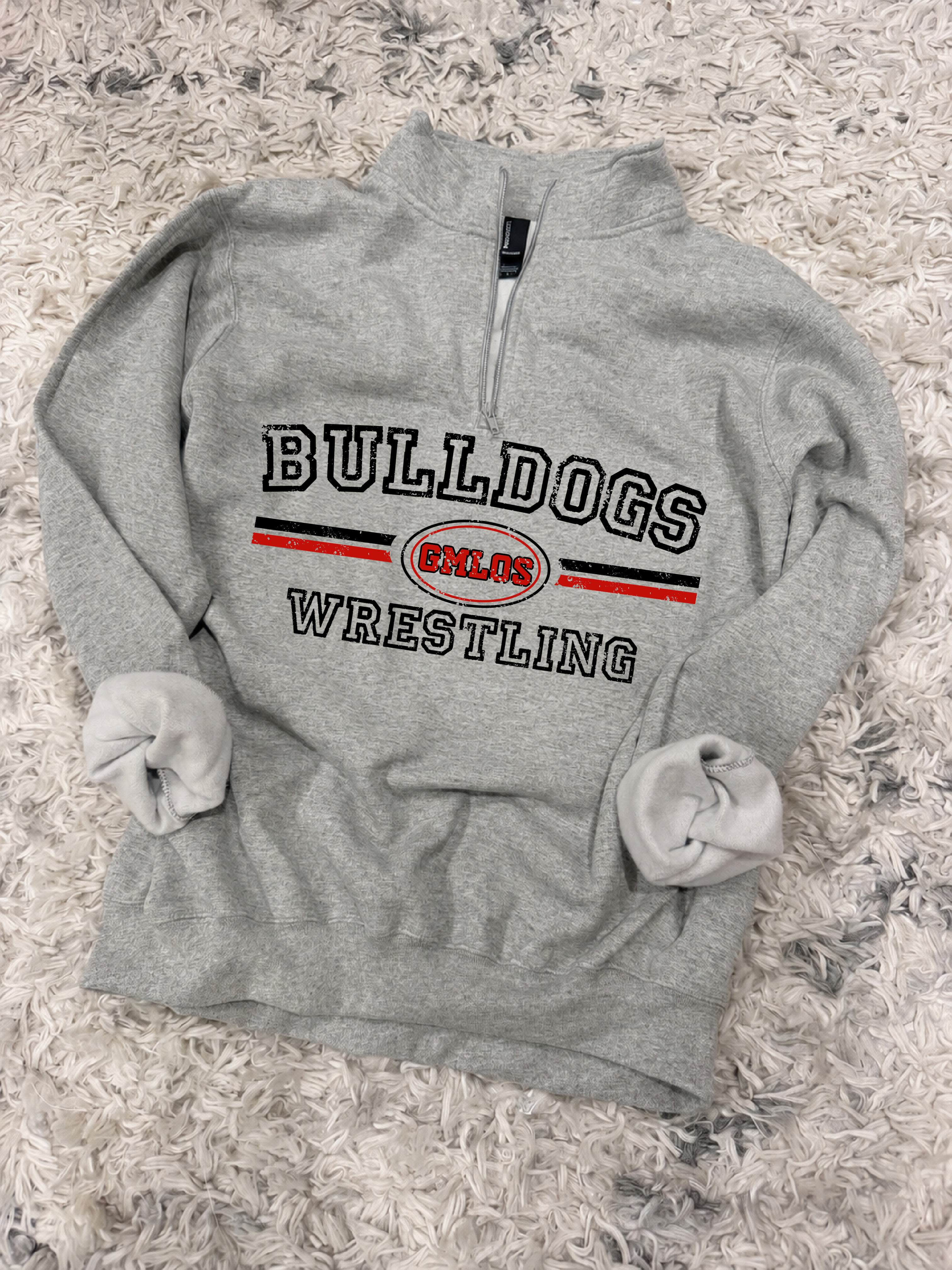 GMLOS Bulldogs Wrestling Quarter Zip Fleece