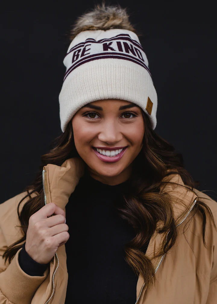 Be Kind Beanie In Beige FINAL SALE