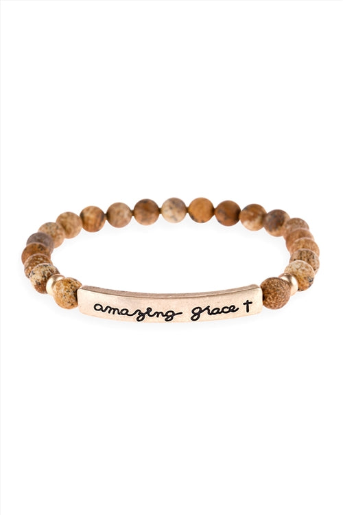 Brown Stone Amazing Grace Bracelet