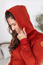 Load image into Gallery viewer, The Tatum Textured Pullover Hoodie in Rust
