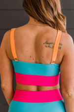 Load image into Gallery viewer, Catching Waves Bikini Swim Top- Blue, Bright Pink, &amp; Orange (Tops &amp; Bottoms Sold Separately)
