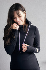 Load image into Gallery viewer, NEW Pink Cement Black With Purple Drawstring Hoodie
