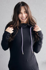Load image into Gallery viewer, NEW Pink Cement Black With Purple Drawstring Hoodie
