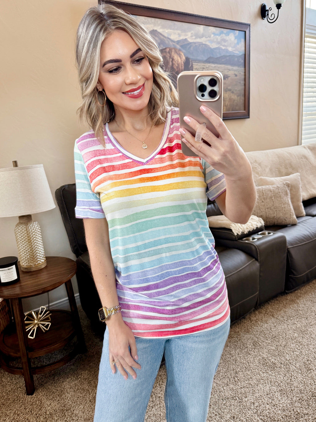 Sophie Top - Rainbow Stripes