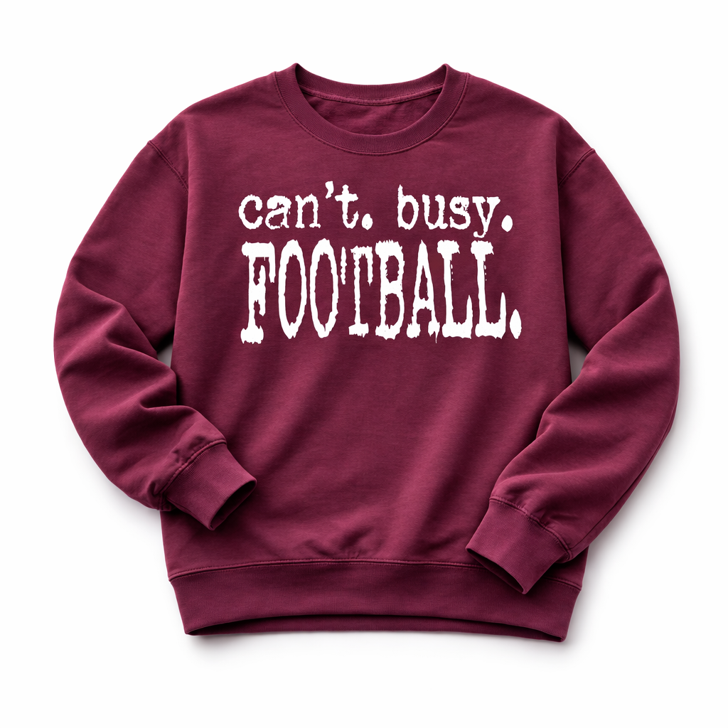 Can’t Busy Football Crewneck Sweatshirt FINAL SALE