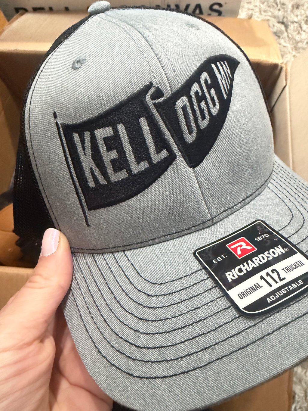 Discounted! Kellogg MN Snapback Embroidered Hat in Gray