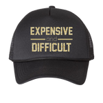 Load image into Gallery viewer, Black Expensive &amp; Difficult Trucker Hat
