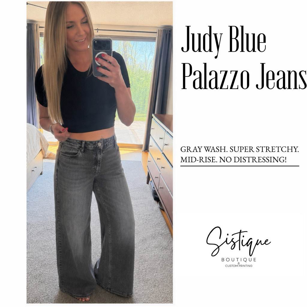 Silver Lining Palazzo Jeans by Judy Blue