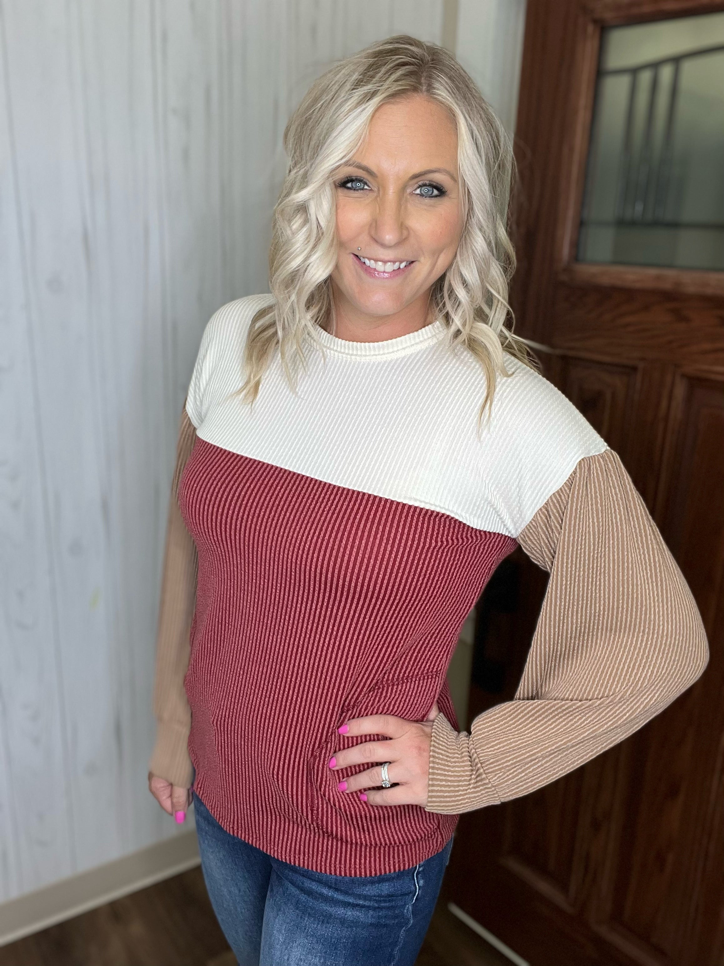 Hindsight Top In Burgundy