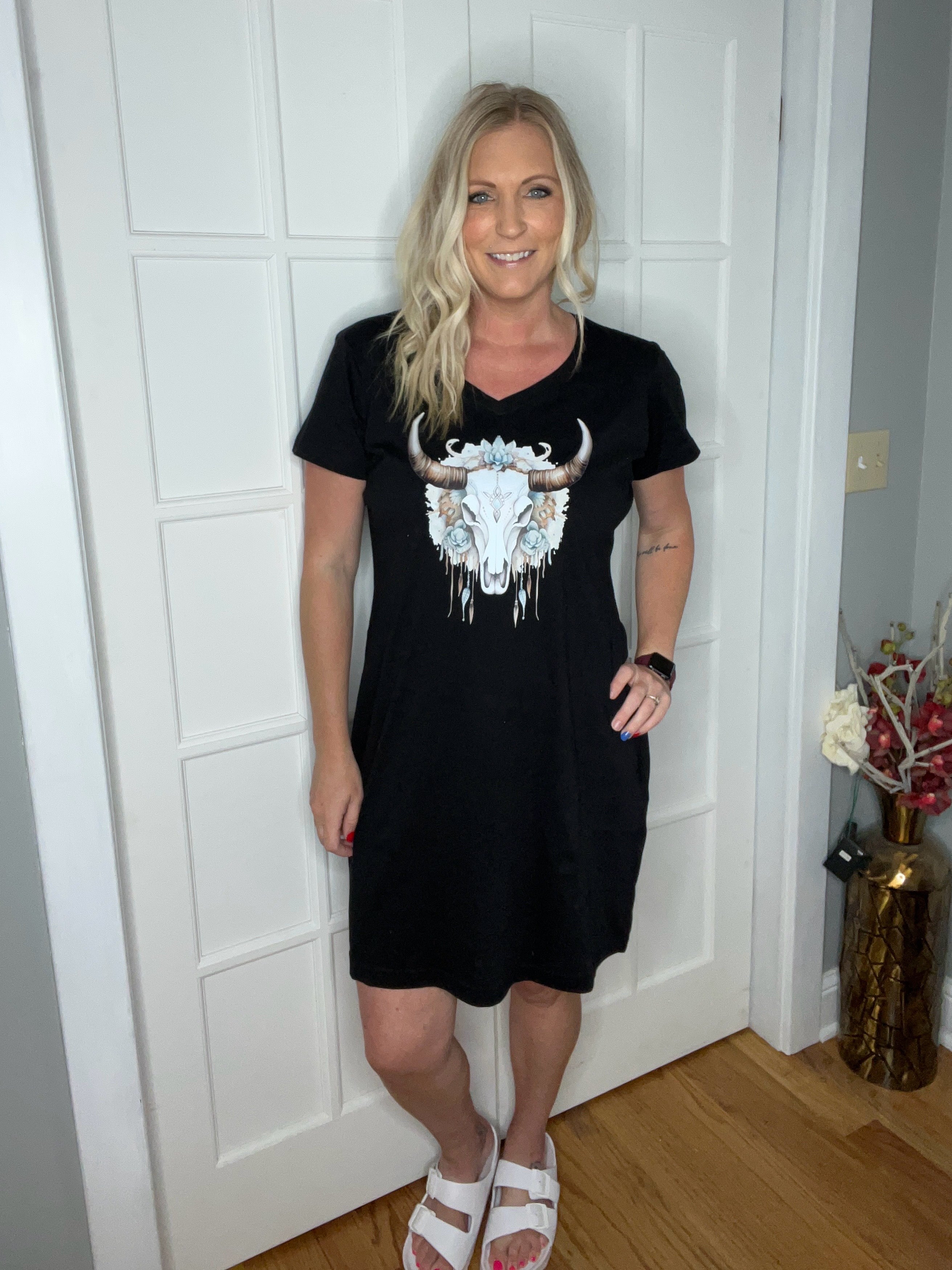 Boho Bull T-Shirt Dress