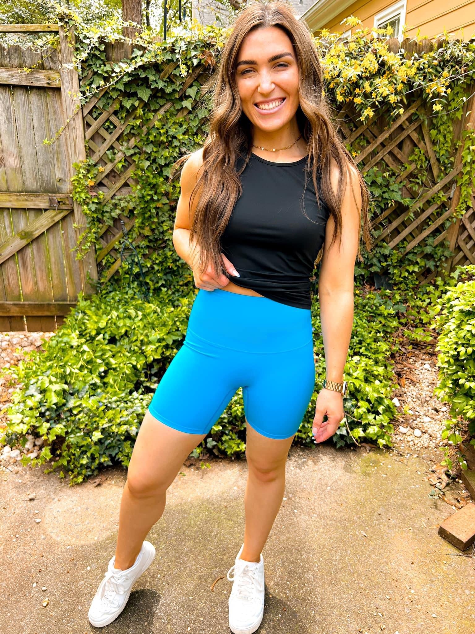 Sasha Suck & Tuck Biker Shorts In Neon Sky