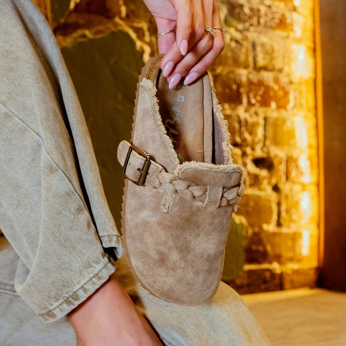 Very G Iris Braided Mule in Beige