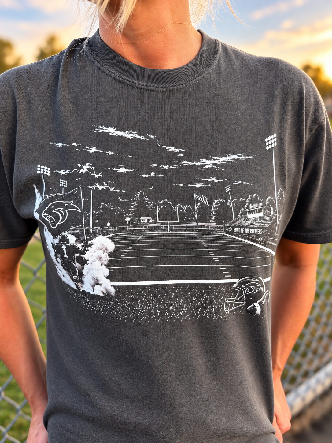 Home of the Panthers Football- Tee, Long Sleeve, Crew, Hoodie