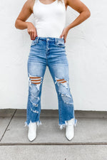 Load image into Gallery viewer, Urban Distressed Crop Jeans
