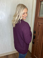 Load image into Gallery viewer, Check The Gauge Cardigan In Dark Plum
