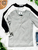 Load image into Gallery viewer, Harper Long Sleeve Henley - White
