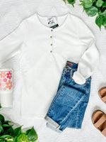 Load image into Gallery viewer, Harper Long Sleeve Henley - White
