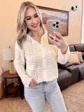 Cream Crochet Cardigan