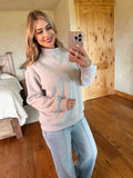 Mock Neck Pullover In Gray