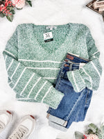 Load image into Gallery viewer, Cozy Striped Sweater - Green
