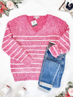 Load image into Gallery viewer, Cozy Striped Sweater - Red
