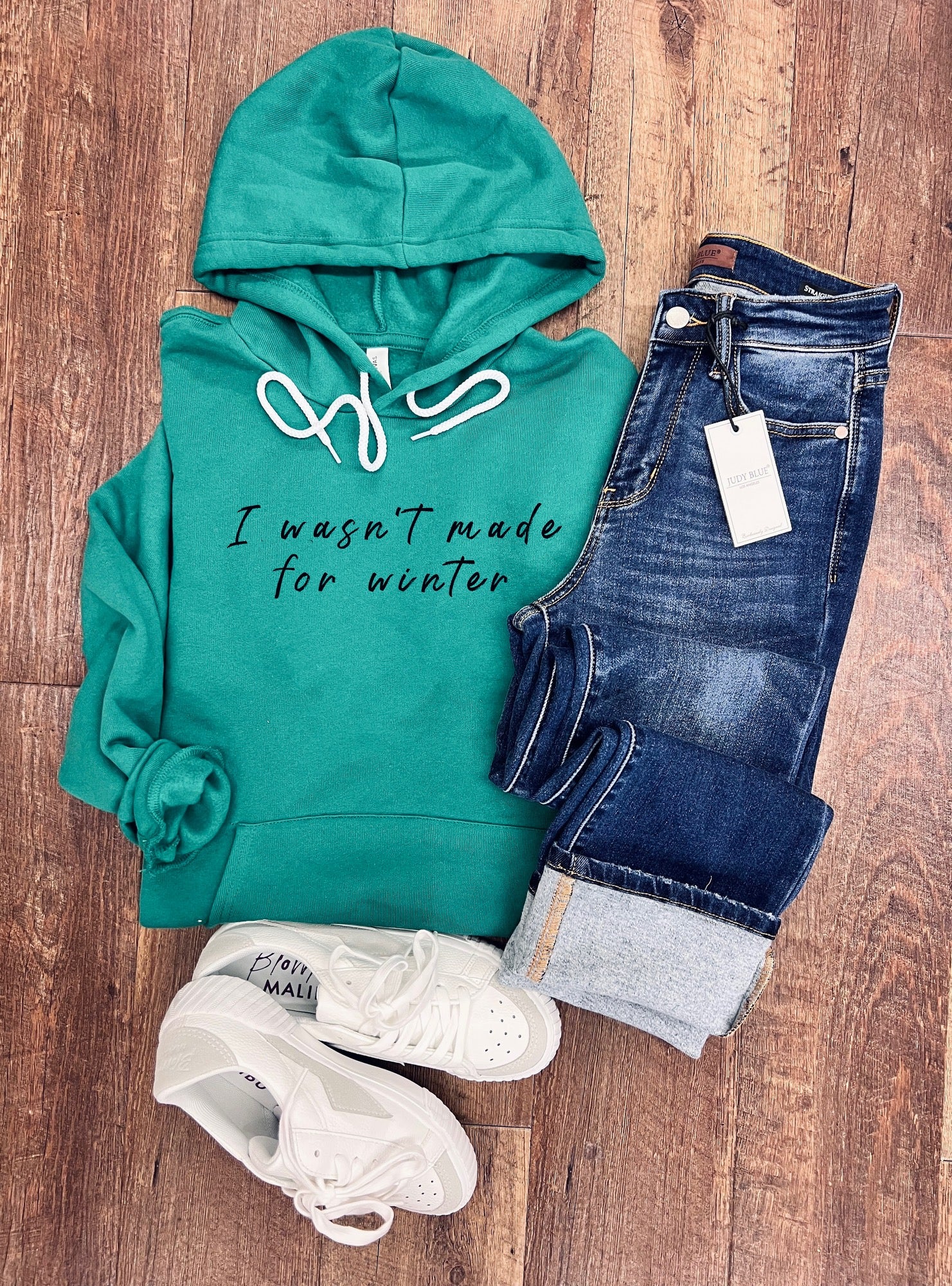 I Wasn't Made For Winter Hoodie In Kelly Green
