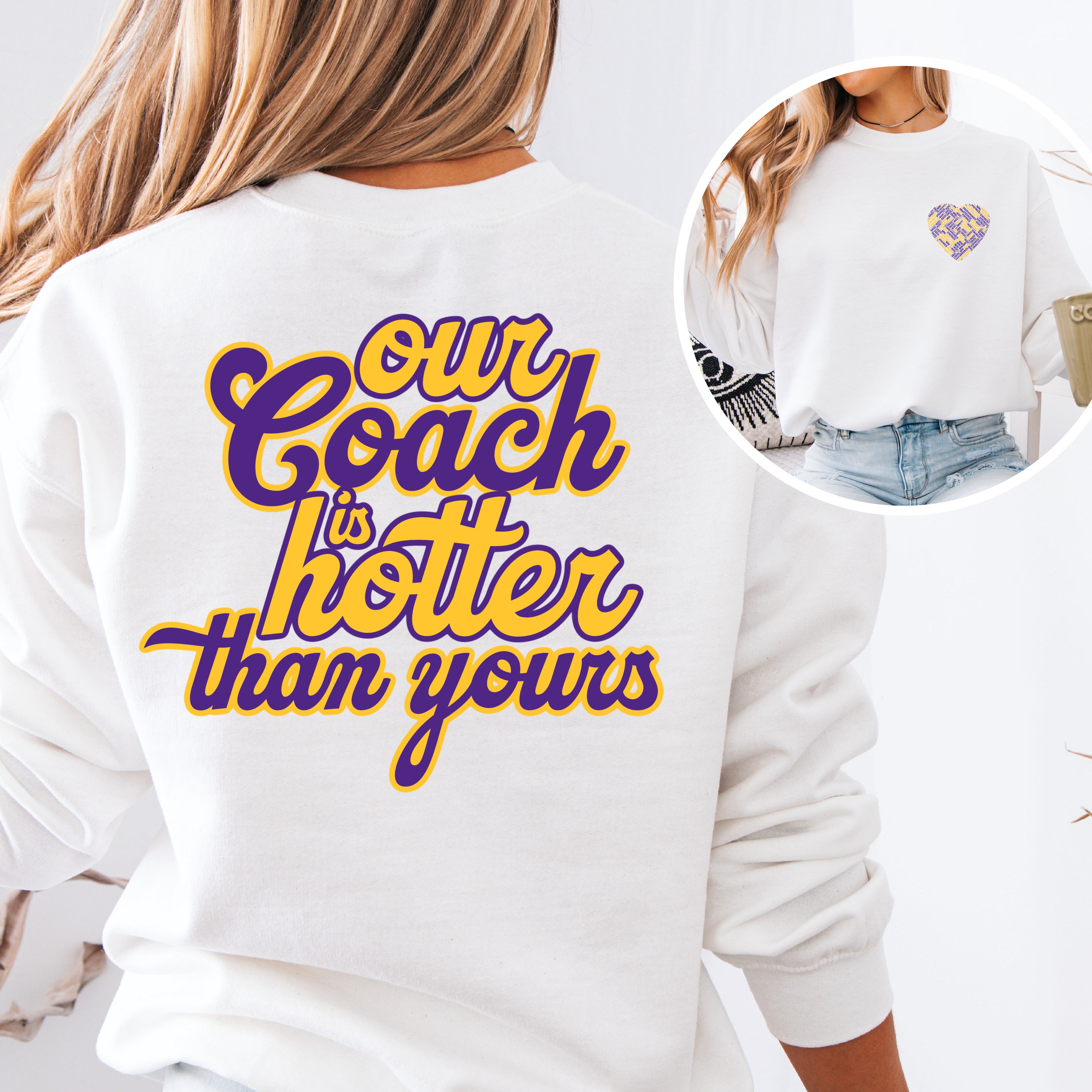 Our Coach MN Pullover or Tee (gray, white or purple!)