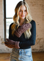 Load image into Gallery viewer, Panache Brown Braided Mittens
