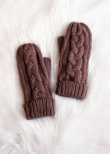 Panache Brown Braided Mittens