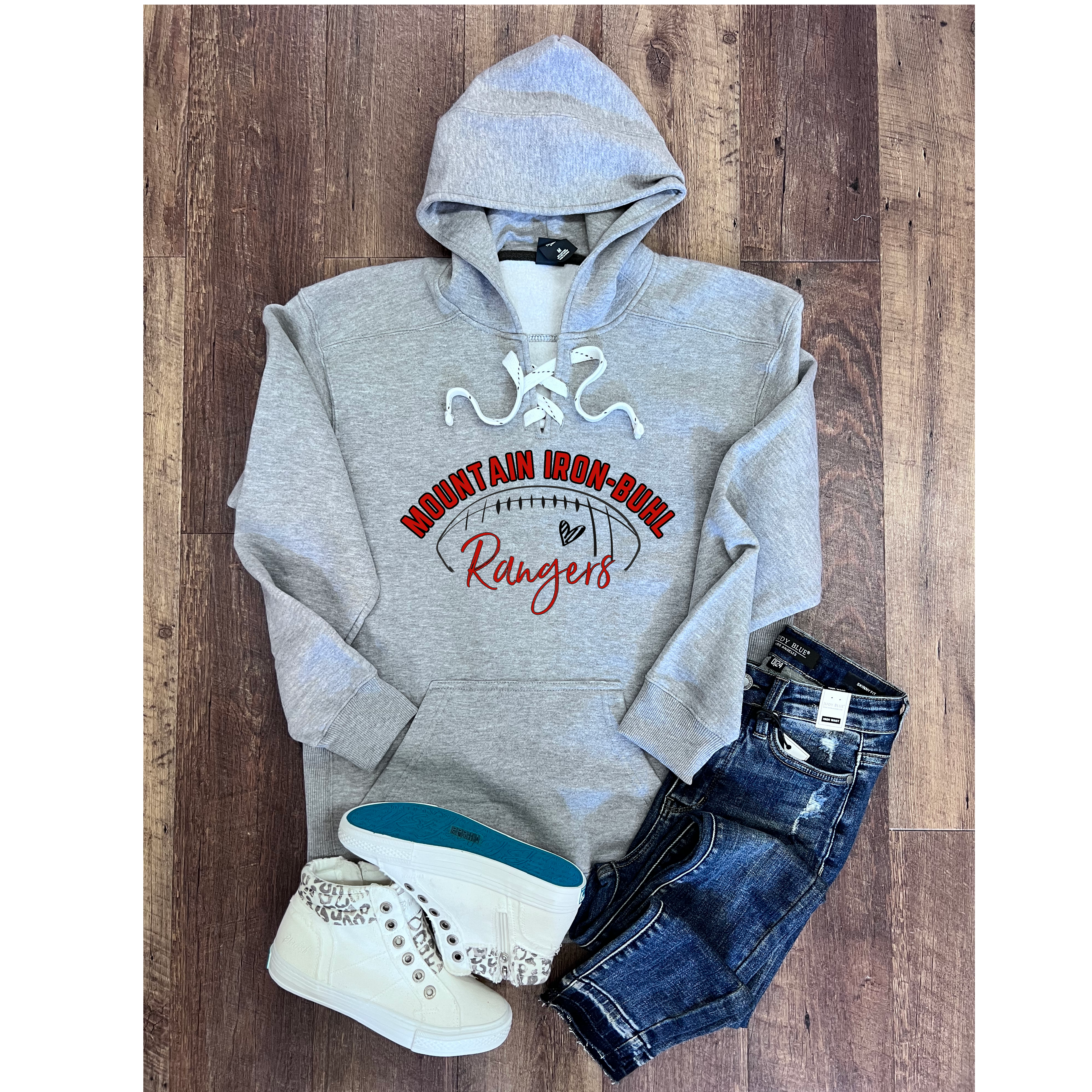 Mountain Iron-Buhl Rangers Lace Hoodie in Gray