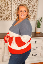 Load image into Gallery viewer, USA Colorblock Stripes Sweater
