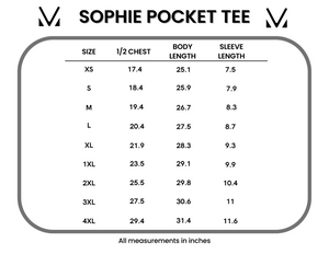 Sophie Pocket Tee - Blue and Pink Abstract