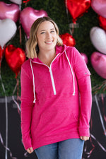 Load image into Gallery viewer, Pixie Pocket Halfzip Hoodie - Hot Pink
