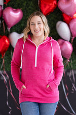 Load image into Gallery viewer, Pixie Pocket Halfzip Hoodie - Hot Pink
