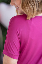 Load image into Gallery viewer, Bamboo V Neck Tee - Magenta
